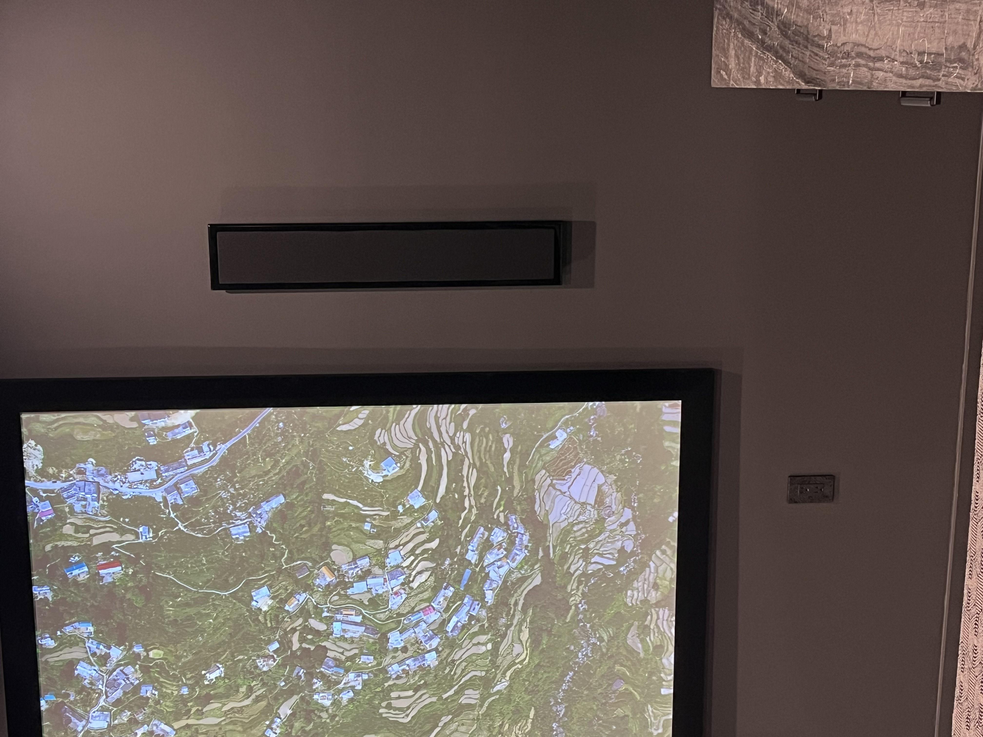 Martin Logan on-wall speaker installed in San Antonio home theater