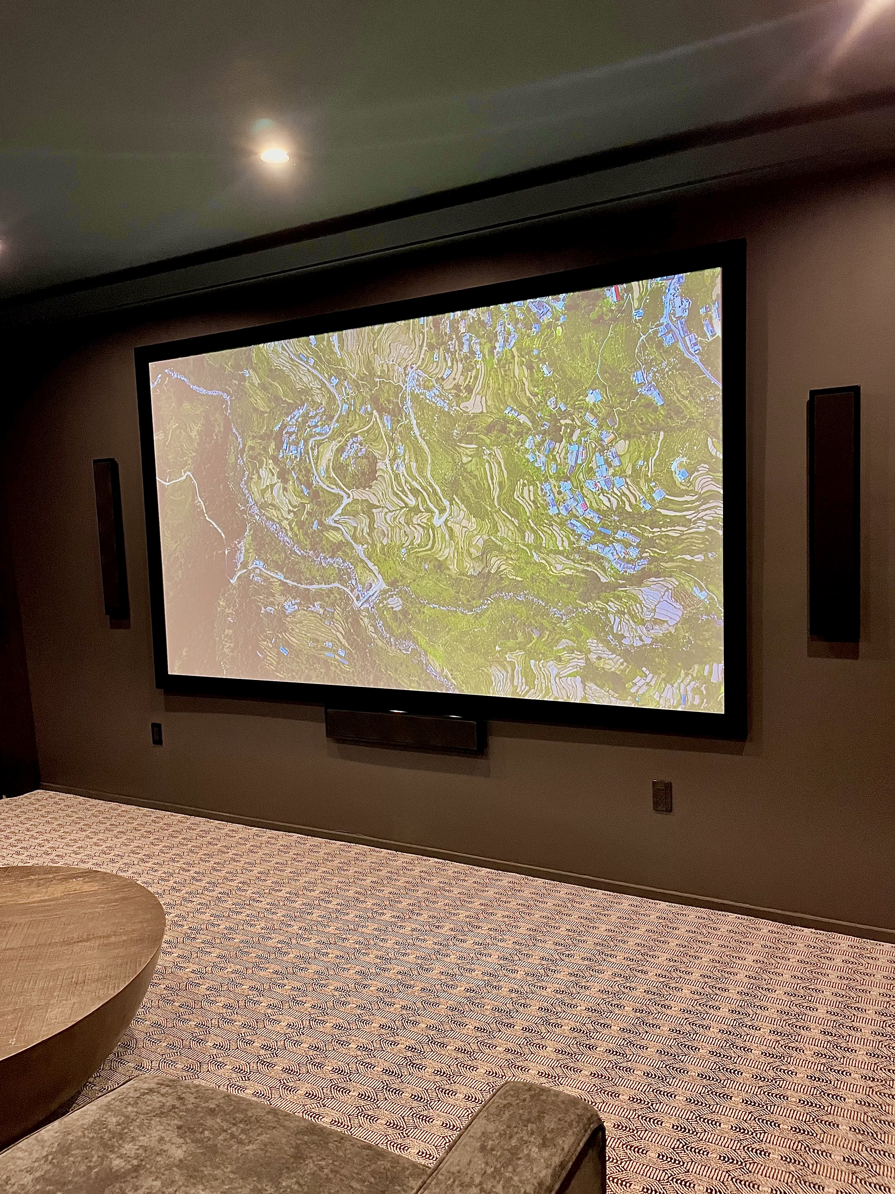 Screen Innovations fixed-frame projection screen in San Antonio