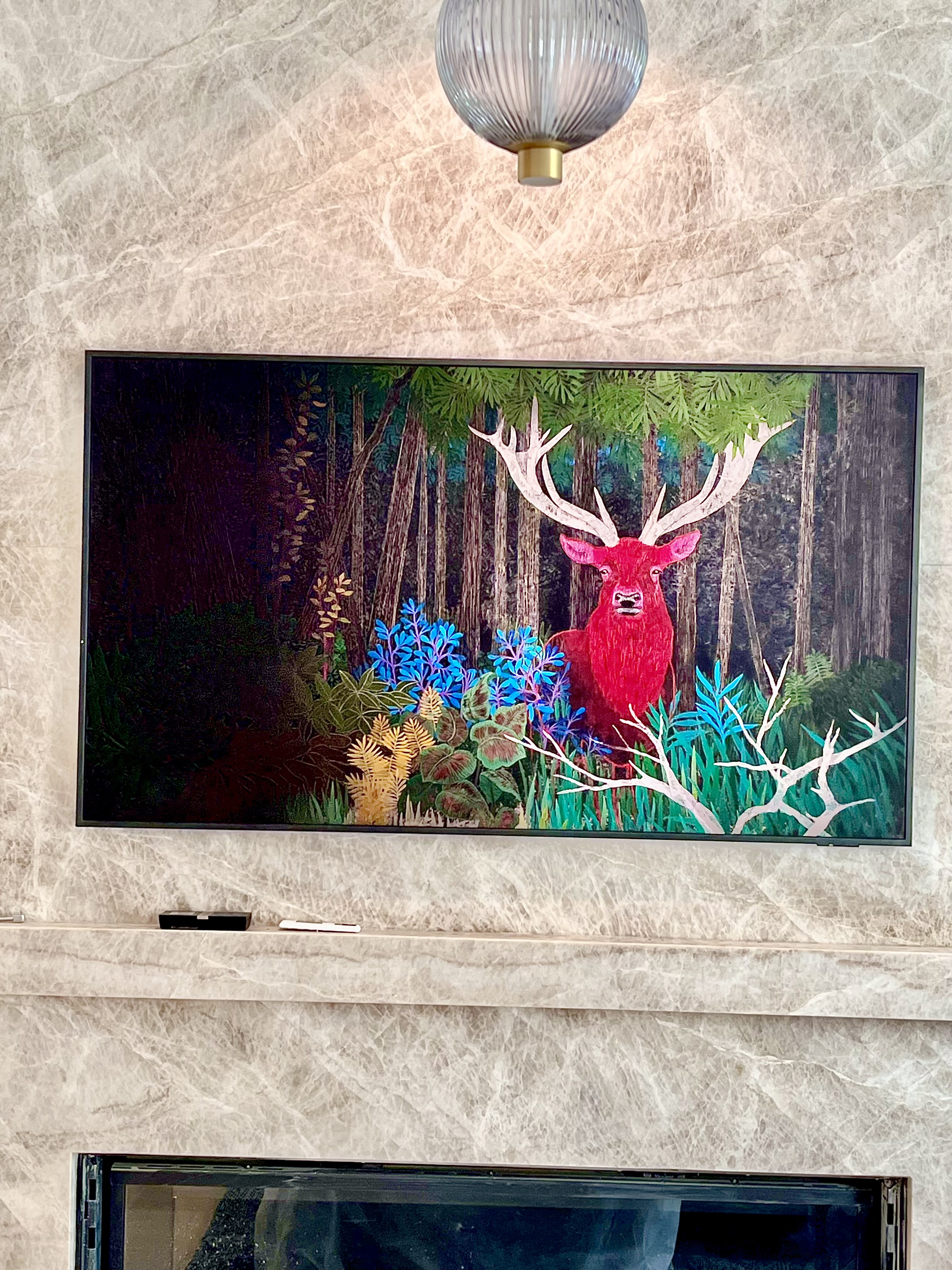 Samsung Frame TV in art mode displaying fine art
