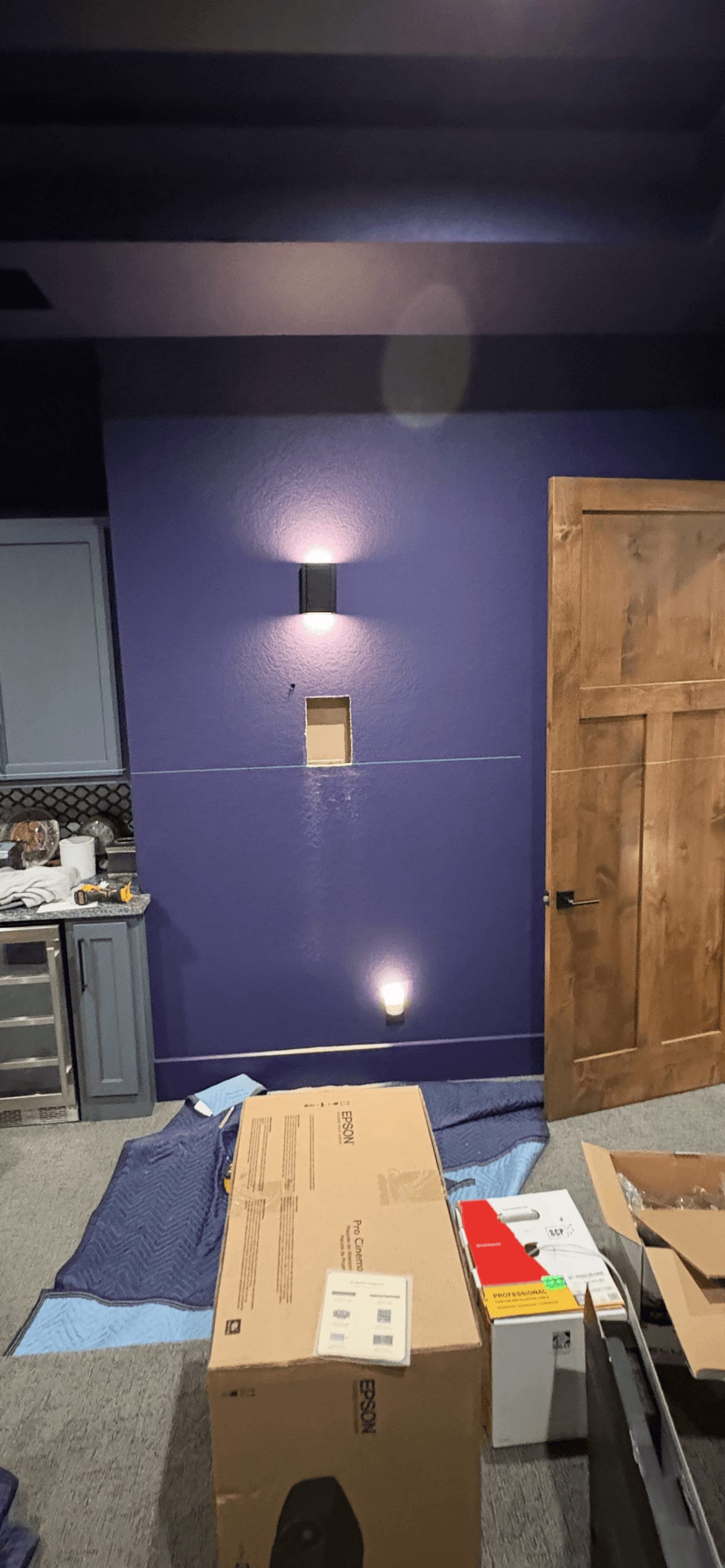 Speaker installation in Canyon Lake theater