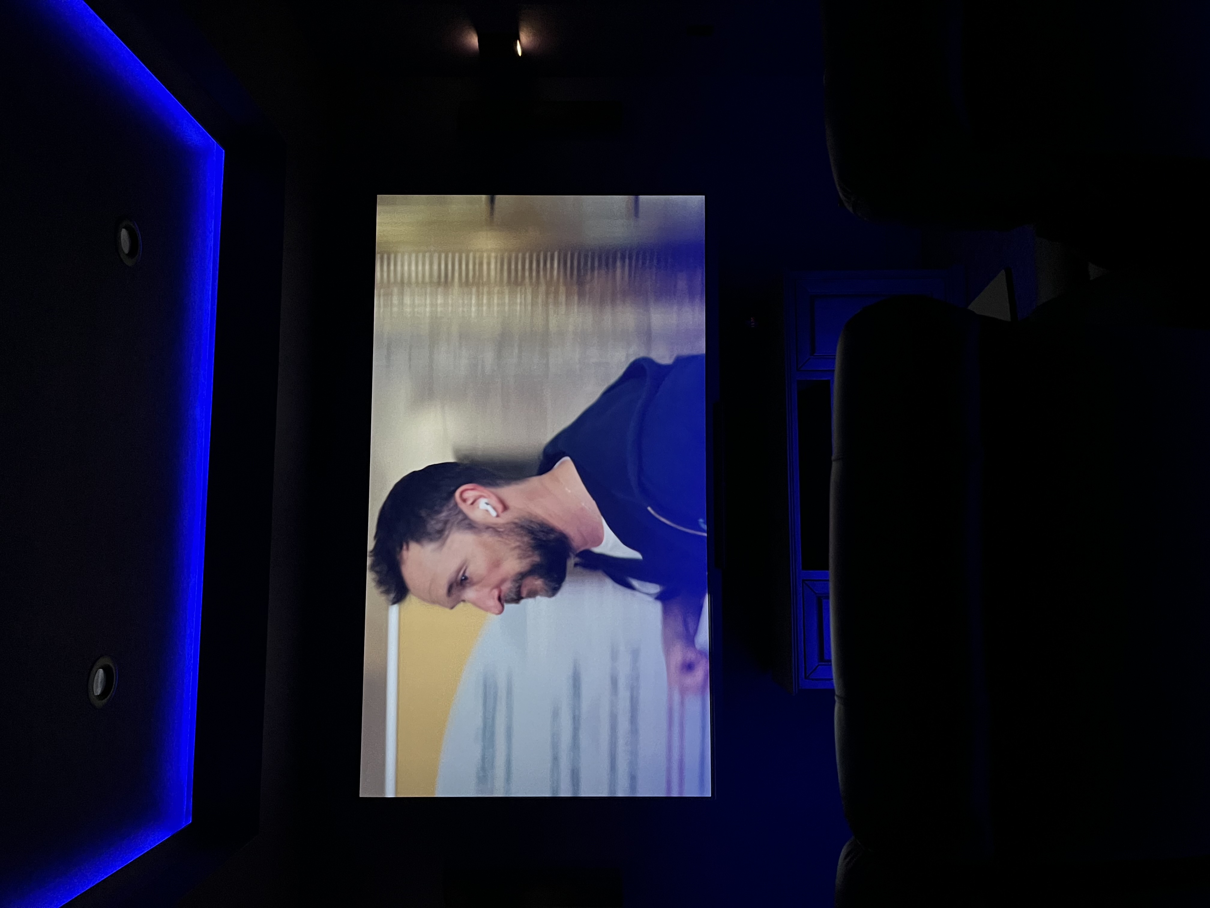 Custom LED lighting installation in dedicated home theater