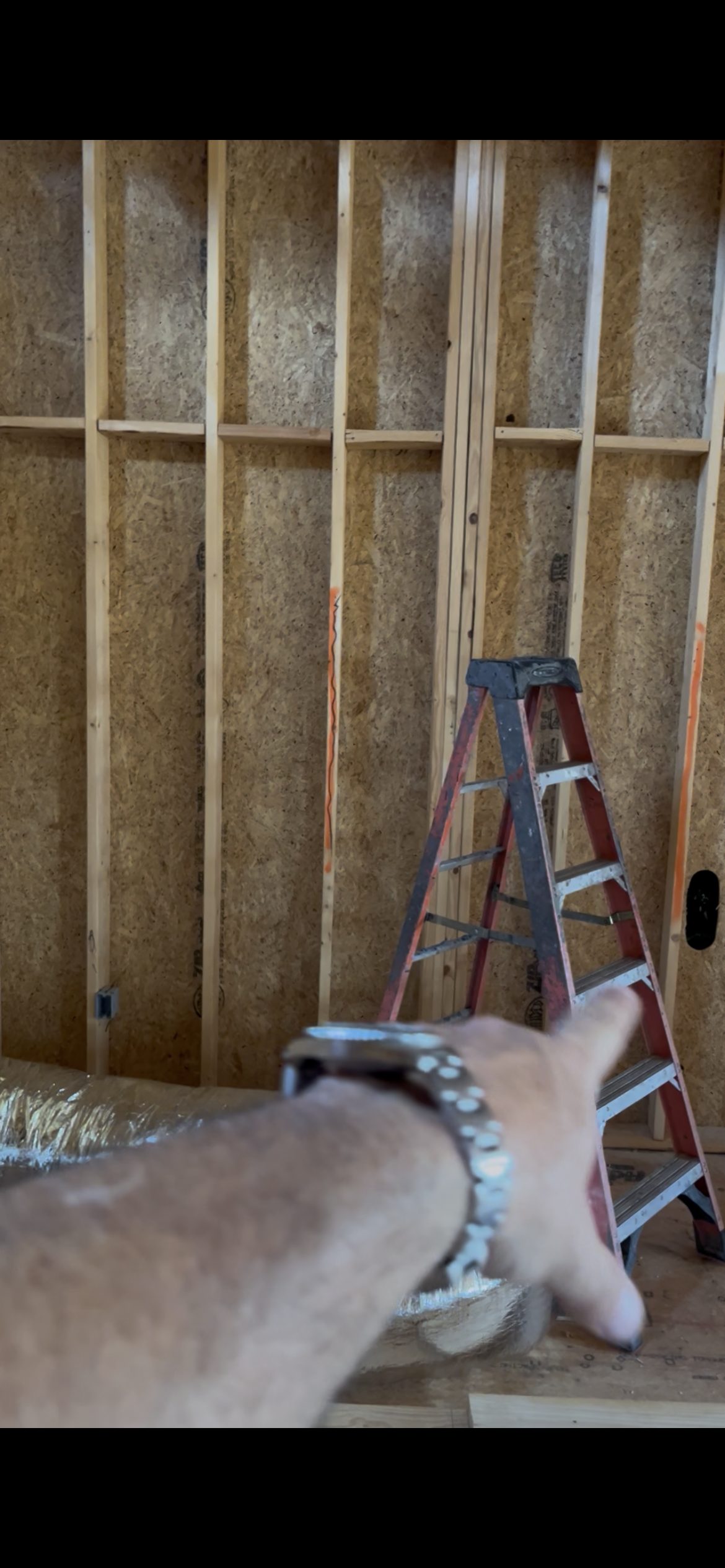 Walkthrough during theater room framing new construction San Antonio