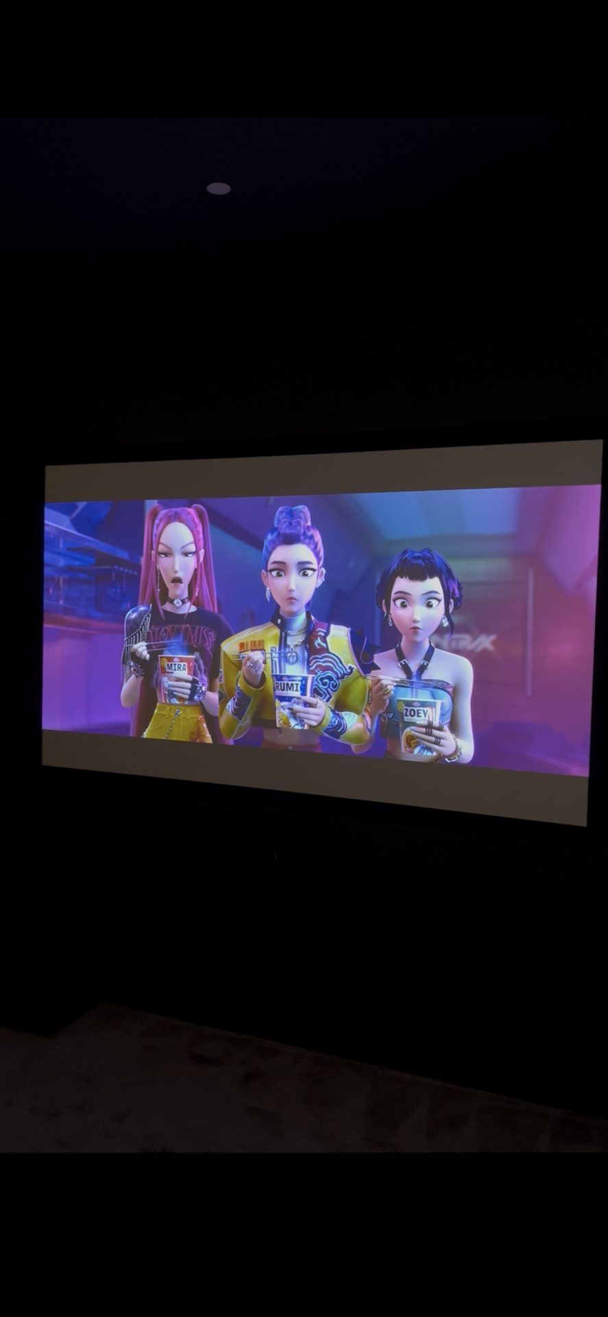Projection screen in new construction home theater Stone Oak San Antonio