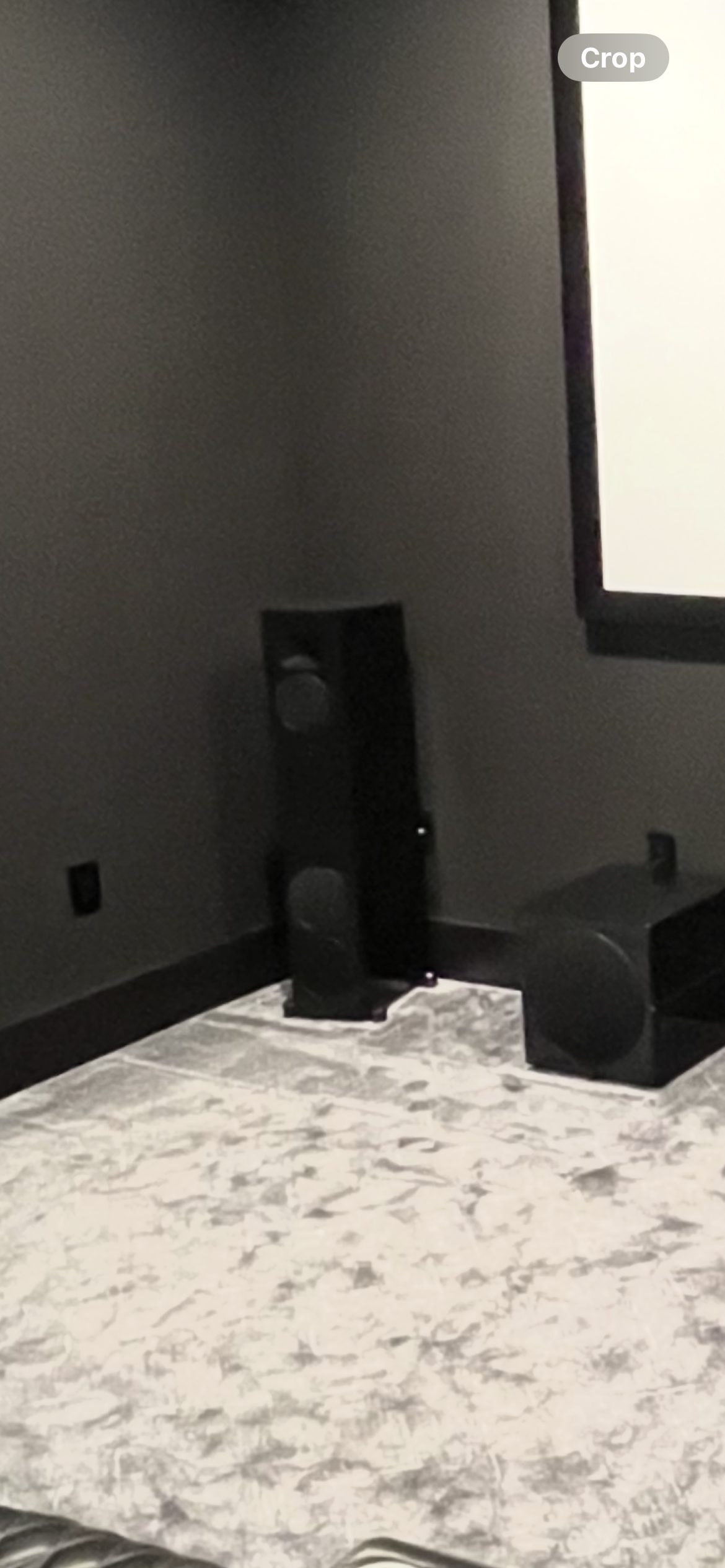 Left speaker finished installation Stone Oak home theater